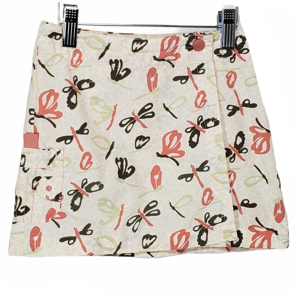 Columbia Girls Dragonfly Butterfly Wrap Skirt Peach Size 4 - Picture 1 of 10